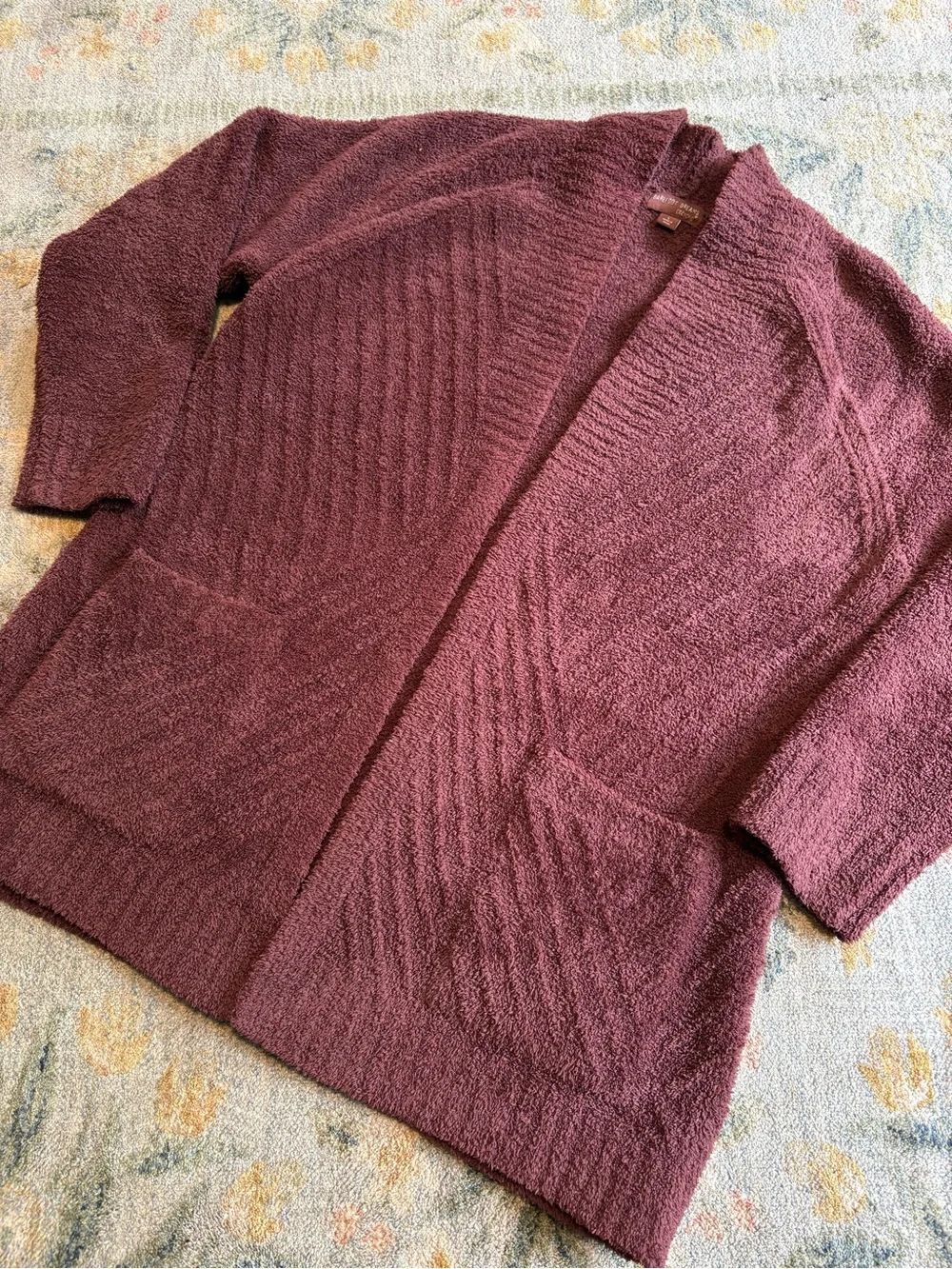 Barefoot Dreams Cozychic Directional Ribbed Cardigan Large